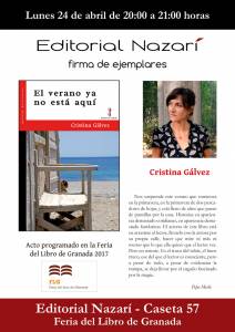 El verano ya no está aquí - Cristina Gálvez - Feria del Libro de Granada - FLG