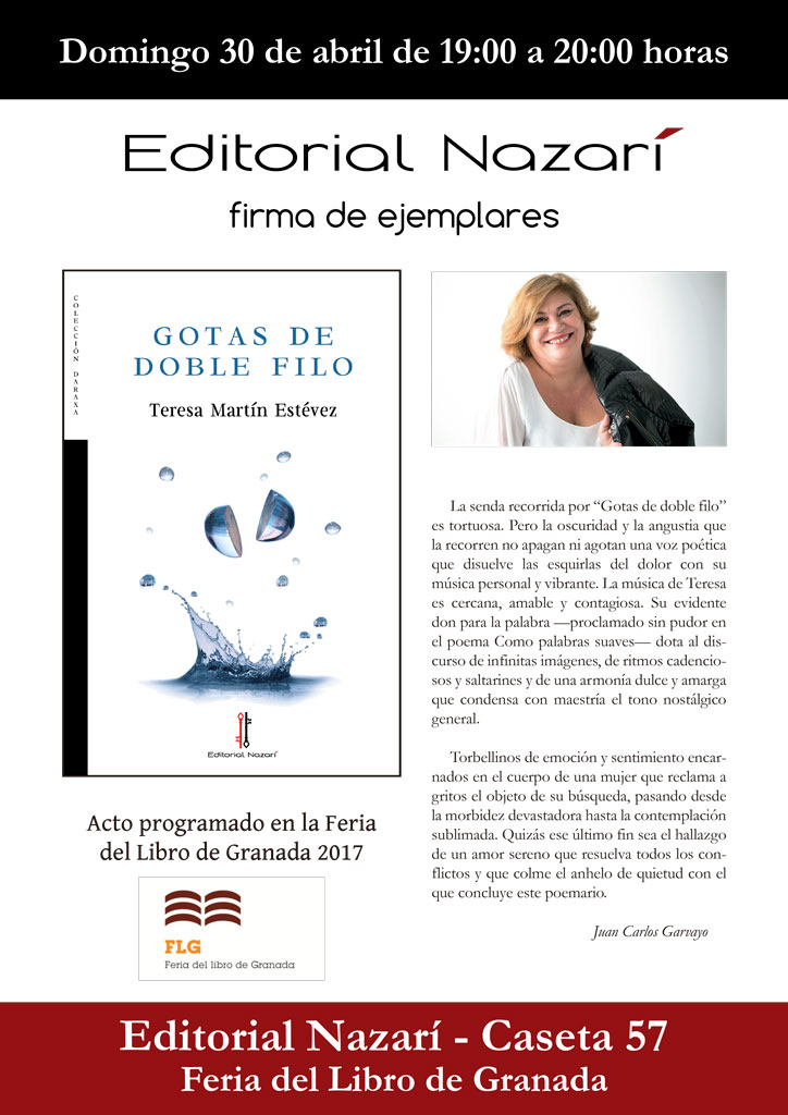 Gotas de doble filo - Teresa Martín Estévez - Feria del Libro de Granada - FLG