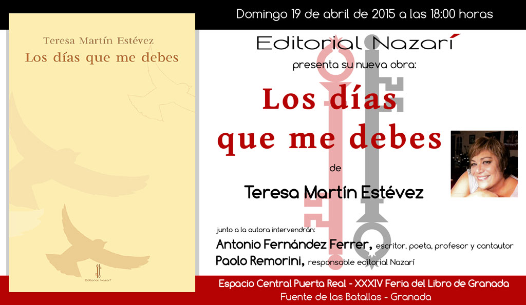 Los días que me debes - Teresa Martín Estévez - Feria del Libro de Granada - FLG