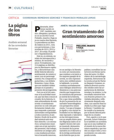 ‘Preludio, muerte y fuga’ en La página de los libros de Ideal