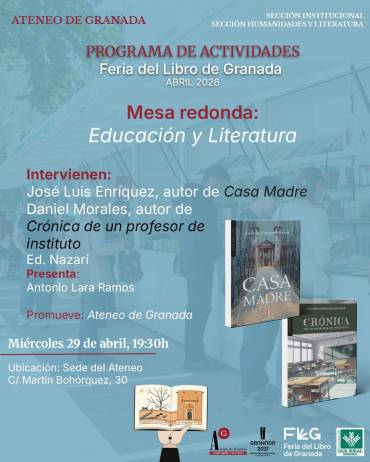 Mesa redonda «Educación y Literatura» en la Feria del Libro de Granada